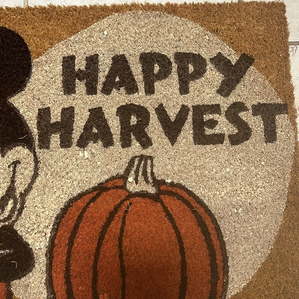Happy Harvest Mickey and Minnie Door Mat